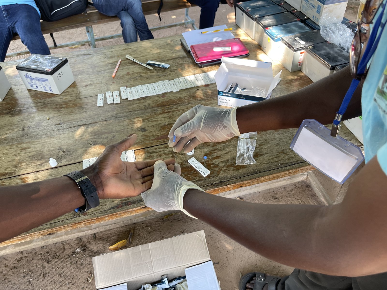 ATSB ento collectors take malaria tests