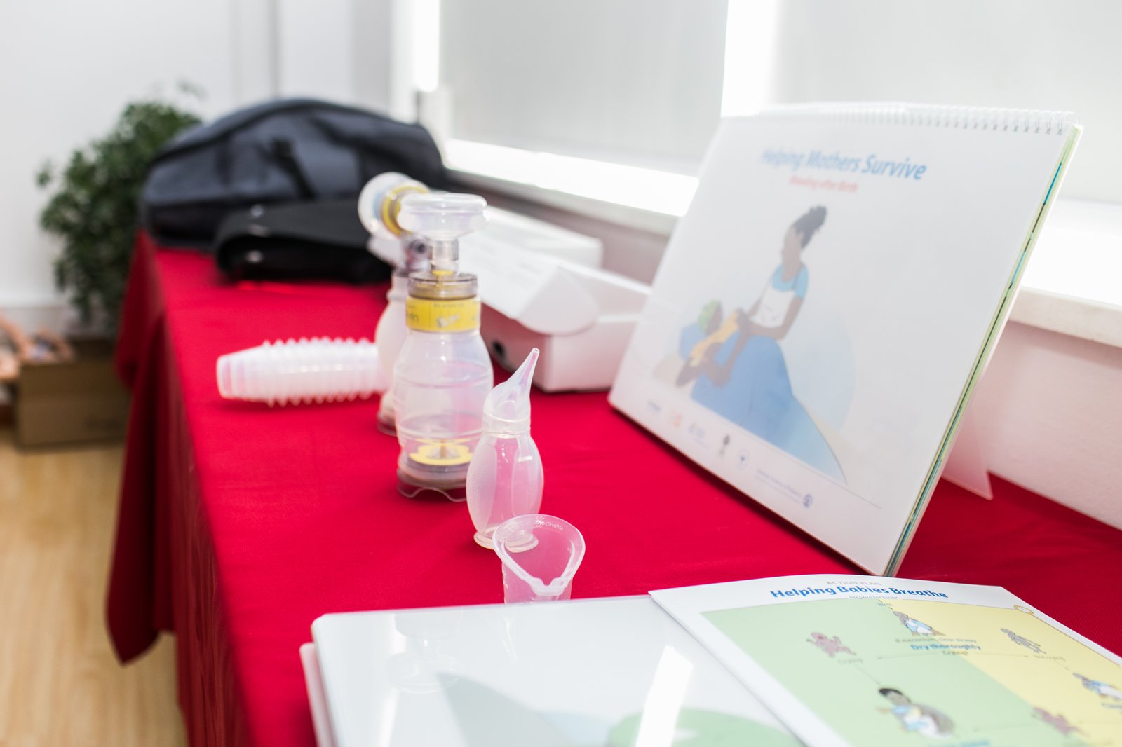 A table displaying a variety of Laerdal Global Health products and publications.