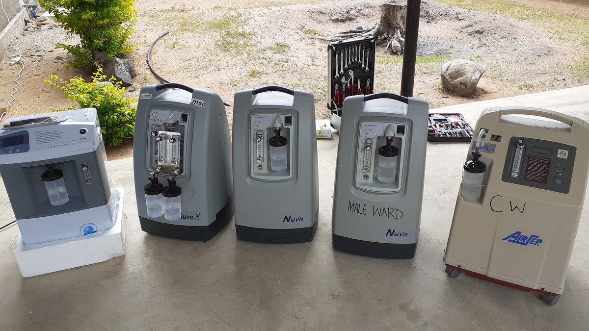 Some of the oxygen concentrators that PATH helped to repair at Ngundu District Hospital in Mwanza Region. Photo: PATH/Deusdedit Mjungu.