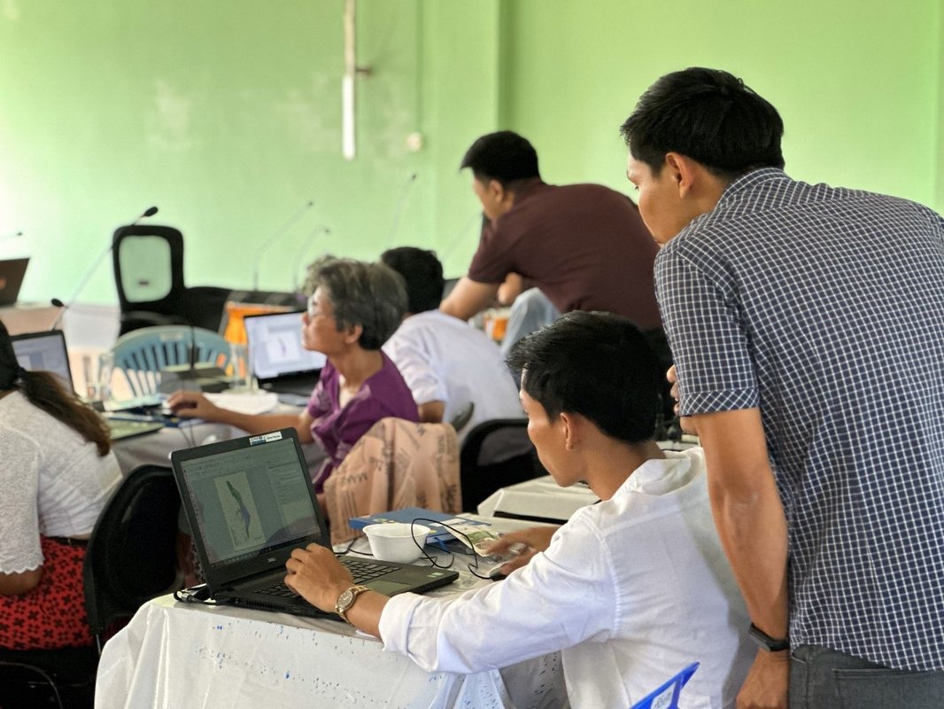 Township-level QGIS training for data focal persons of the National Malaria Control Program in Dawei Regional Health Department. Photo: PATH/Day Naing Aung