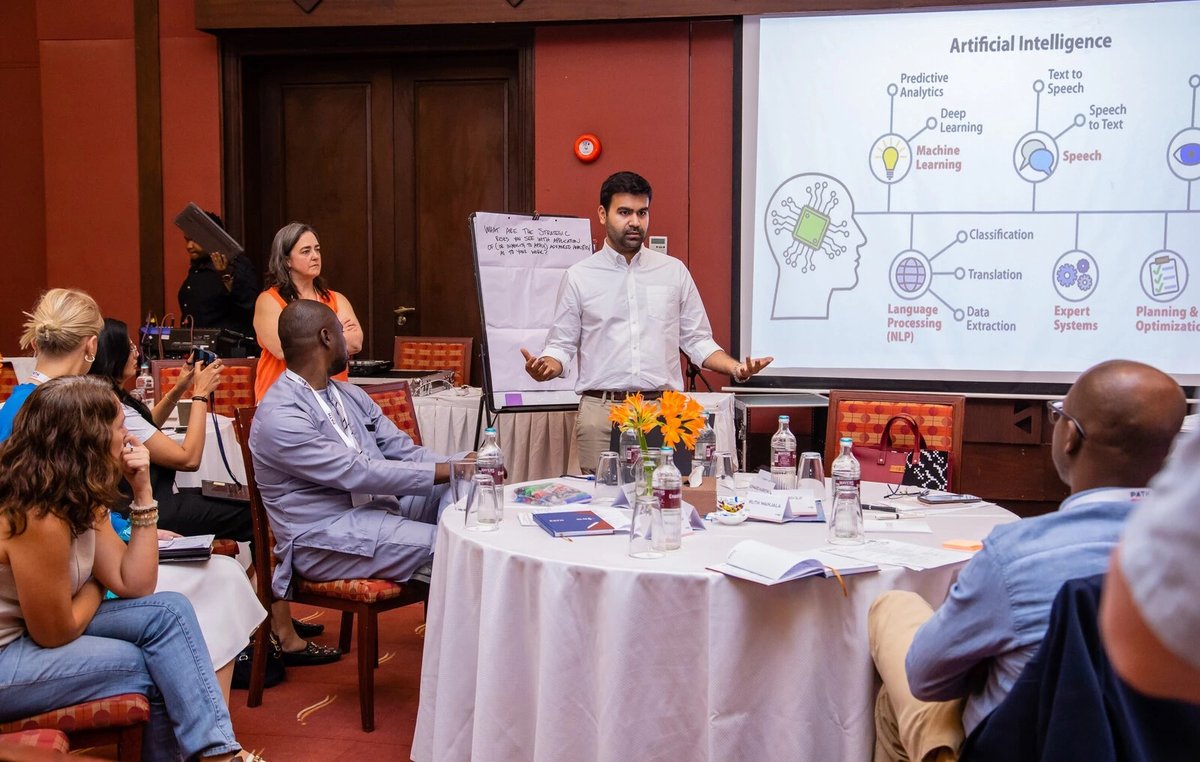 Dr Bilal Mateen, PATH's chief AI officer, delivering remarks on the future of AI in health care delivery.