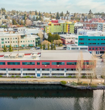 The West Dock building in Seattle's Fremont neighborhood. Photo copyright Built Work Photography.