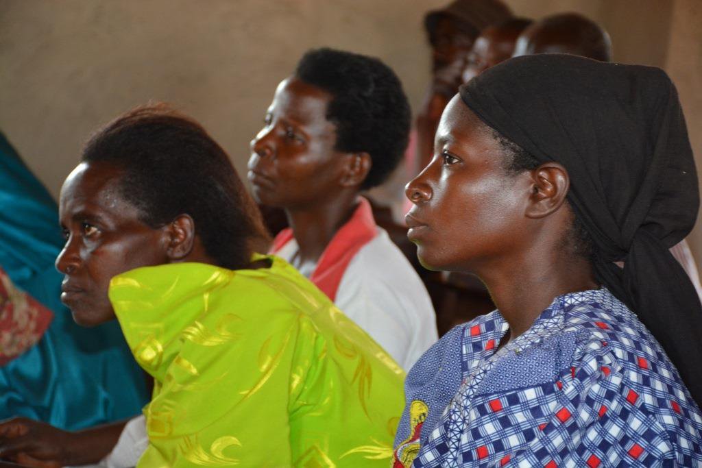 A group of women looking forward.